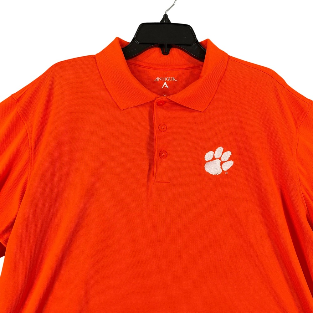 Clemson Tigers Performance Golf Polo Shirt Mens XL Orange Paw Game Day Fan Wear